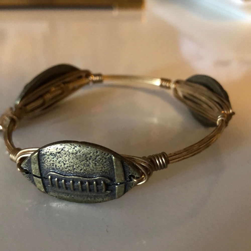 Gold/brass looking Football bracelet
